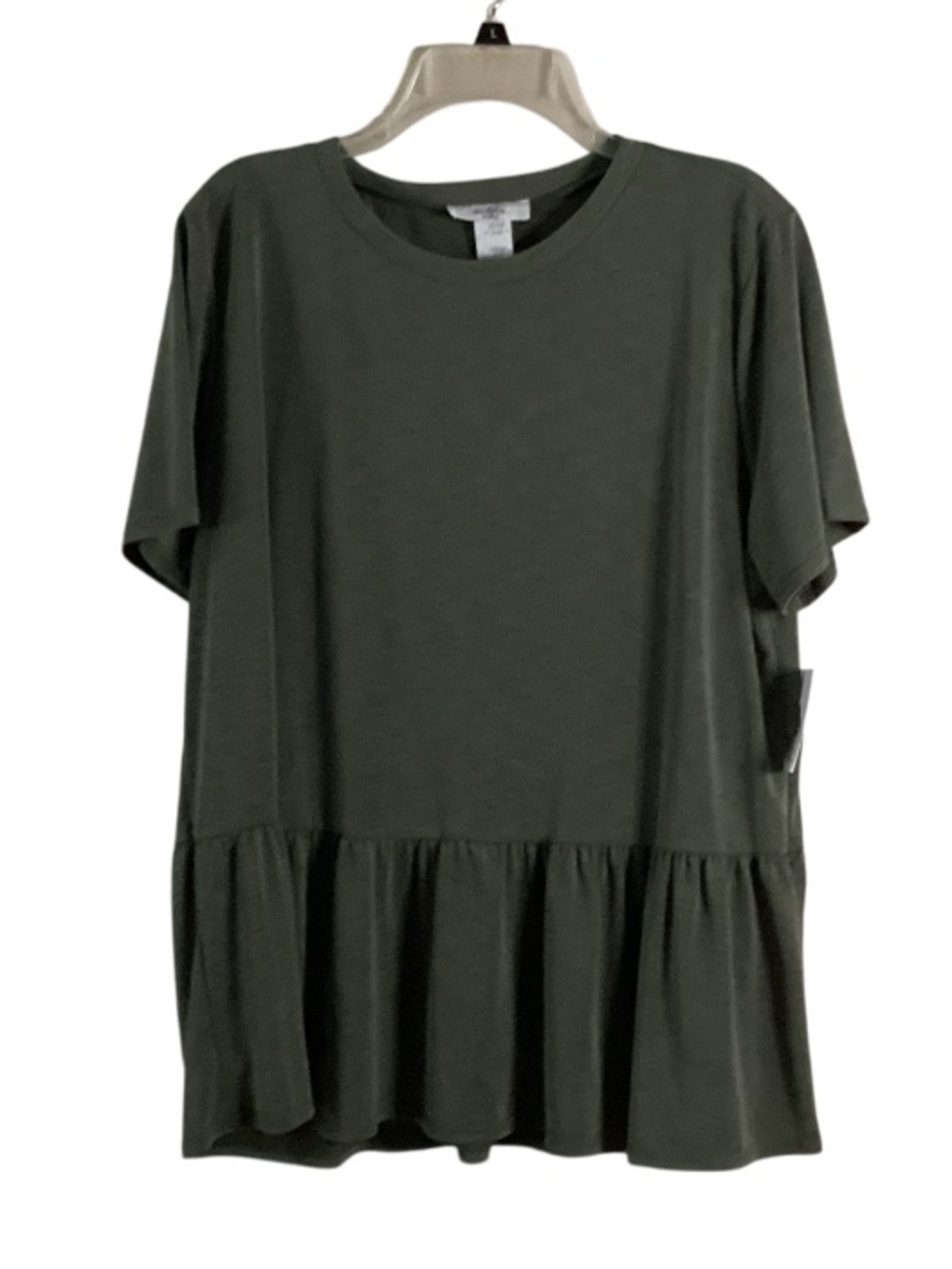 Moa Moa Drop Waist Olive Green Ruffle Shirt 1X NWT